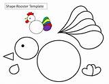 Rooster Crafts Printable Kids Cut Template Chicken Craft Templates Color Patterns Colored Coloring Hubpages Piece sketch template