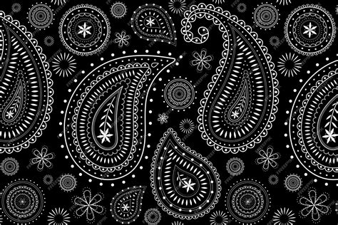 bandana pattern vector black  white