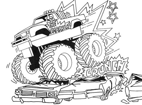 monster truck  transportation  printable coloring pages