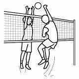 Volleyball Jugar Coloring Pages Color sketch template