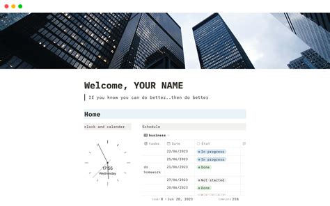 notion homepage notion template