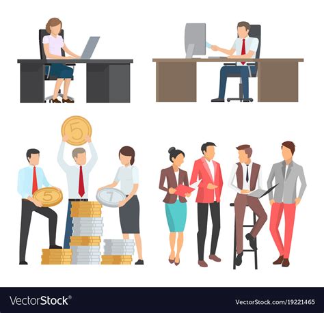 people  work collection  cartoon royalty  vector
