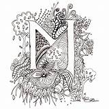 Illuminated Letter Letters Alphabet Coloring Colour Monogram Zentangle Drawings Pages Colouring Printable Medieval Doodle Melanie Cook Manuscript Lettering Initials Patterns sketch template
