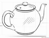 Teapot Drawing Coloring Draw Tea Pages Printable Kids Tutorials Step Clipart Para Tetera Iced Supercoloring Colorear Template Dibujos Small Dibujo sketch template