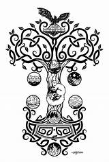 Yggdrasil Viking Norse Mythology Meaning Ancient Snake Complicated Celtic Bifrost Depiction sketch template