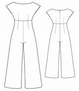 Pattern Sewing Lekala Jumpsuit Drawing Technical Patterns Coats Jumpsuits Long Diy sketch template