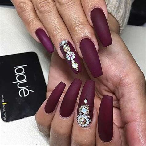 Burgundy Matte Coffin Nails New Expression Nails
