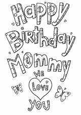 Birthday Mom Coloring Happy Mommy Pages Doodle Printable Colouring Print Kids Drawing Sheets Paper Via Visit Activity sketch template