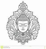 Mandala Colorir Buddha sketch template