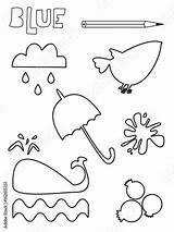 Coloring Blue Things Pages Color Worksheets Umbrella Bird Activities Ink Gear Rain Whale Printable Getcolorings Single Set sketch template