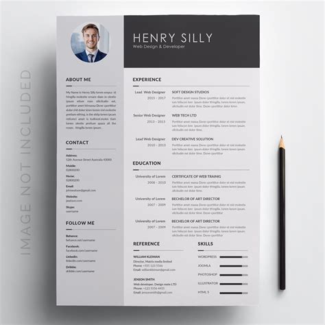 black  white resume template   vectors clipart