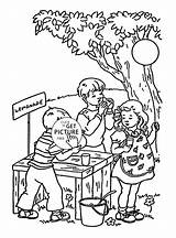 Lemonade Coloring Pages Stand Getdrawings Drawing Getcolorings sketch template