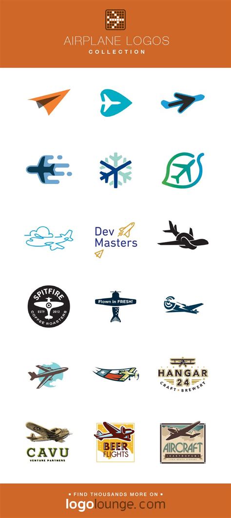 logo collections airplane vector logo design plane wings air