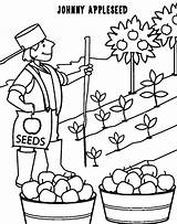 Appleseed Printable Seeds Bestcoloringpagesforkids Chapman Fall sketch template