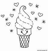 Ice Cream Coloring Pages Cone Print Printable Getcolorings Color sketch template