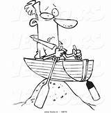 Cartoon Dry Man Boat High Coloring Left Vector Outlined Clipart Helpless Ron Leishman Clip Royalty Clipground sketch template