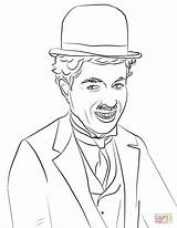 Coloring Chaplin Charlie Pages Famous People Portrait Actors Printable Color Print Drawing Supercoloring Categories Onlinecoloringpages sketch template