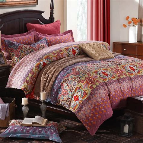 winlife colorful bohemian bedding set bohemian duvet covers bed sheet