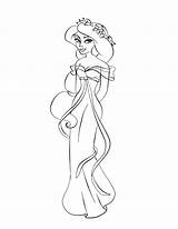 Princess Coloring Pages Disney Jasmine Cartoon Printable Baby Giselle Book Character Characters Colouring Draw Color Princesses Kids Princes Print Sheet sketch template