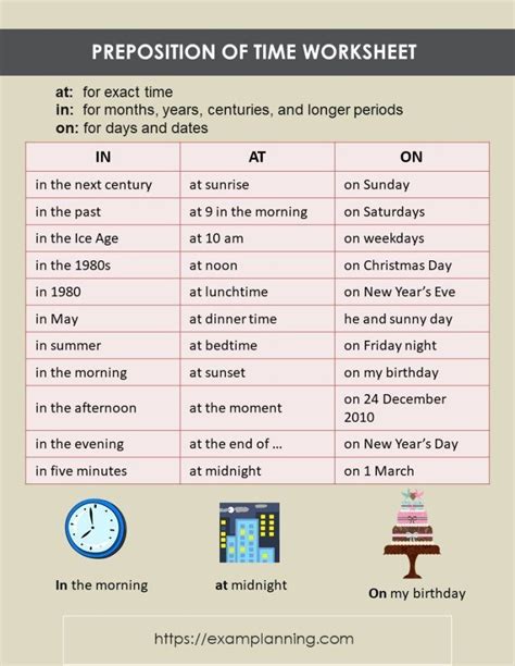 preposition  time