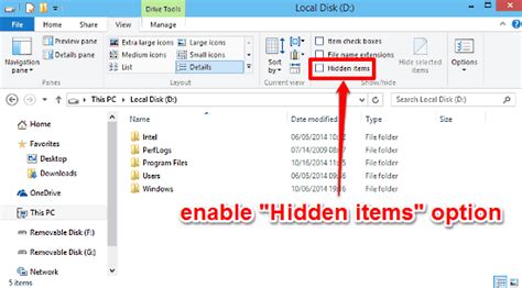 how to show hidden files and folders in windows 10