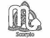 Scorpio Coloring Pages Zodiac Celtic Colouring Astrology Getdrawings Getcolorings Color sketch template