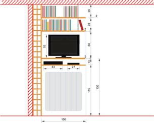 plan  projet du meuble tele sur mesure