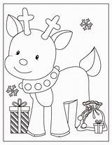Christmas Coloring Pages Drawings Printable Drawing Kids Color Reindeer They Presents sketch template