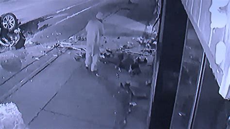 surveillance footage shows man  crash victim
