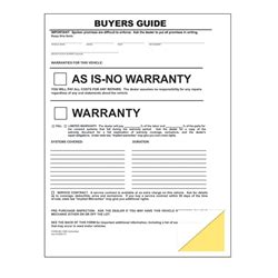 dealer supply    warranty buyers guide file copy