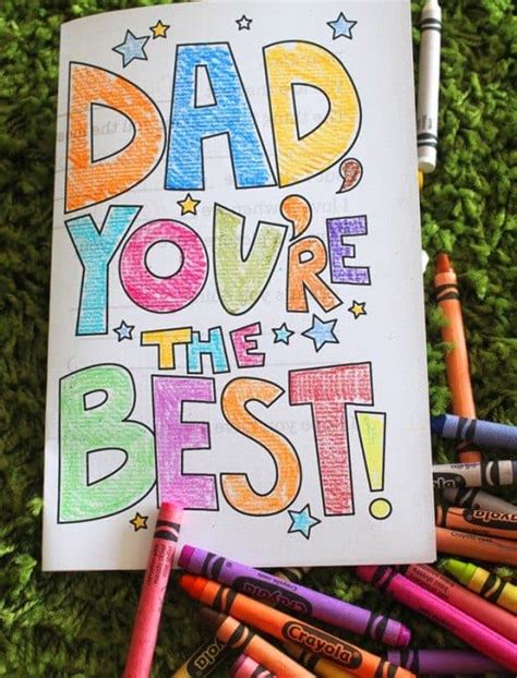 fathers day card printable coloring sheet alpha mom