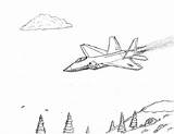 Stealth Raptor Fighter sketch template