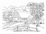 Country Coloring Pages Scenes House Countryside Adult Printable Beautiful Book Farm Kids Dover Publications Colouring Adults Printables Print Easy Cottage sketch template