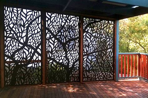 decorative laser cut aluminium metal screen panels  gardens outdoor privacy