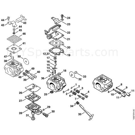 stihl  chainsaw wvh parts diagram carburetor wt