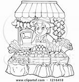 Produce Farmer Outlined Royalty Visekart Illustrations Clipartof sketch template