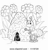 Ant Hill Clipart Anthill Template Coloring Royalty Outlined sketch template