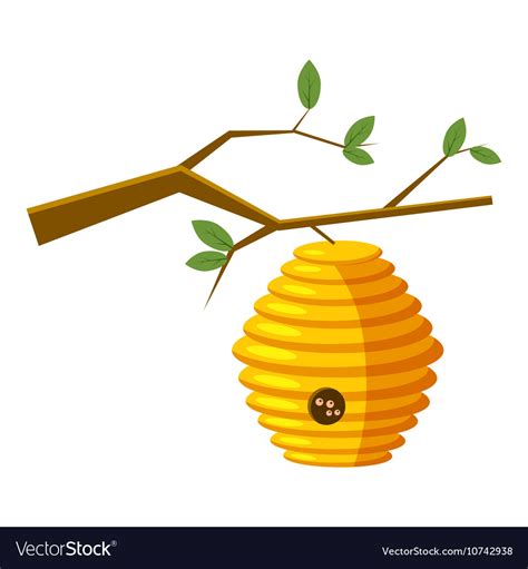 Beehive On Tree Icon Cartoon Style Royalty Free Vector Image