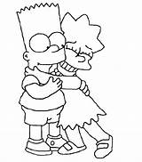Coloring Lisa Simpson Bart Simpsons Printable Kids Hugging Pages Para Ecoloringpage Colorear Coloriage Imprimer sketch template