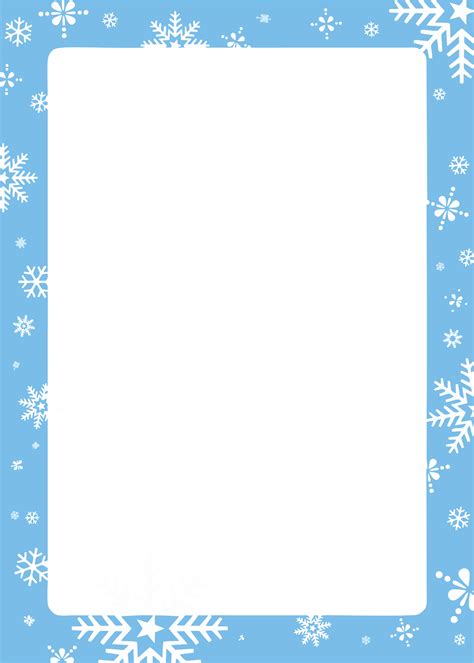blue  white frame  snowflakes