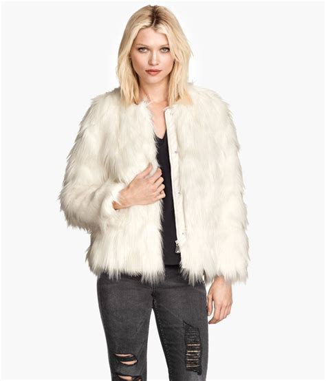hm offers fashion  quality    price fur clothing white faux fur jacket fur fashion