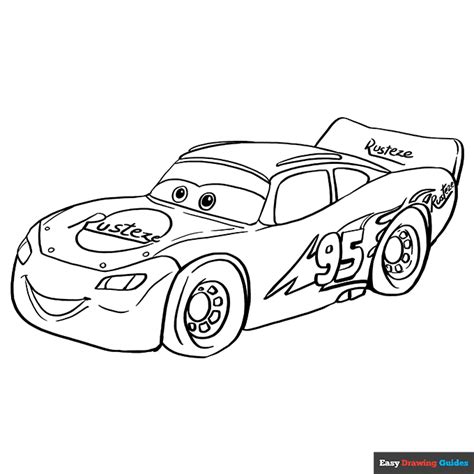 lightning mcqueen coloring page easy drawing guides