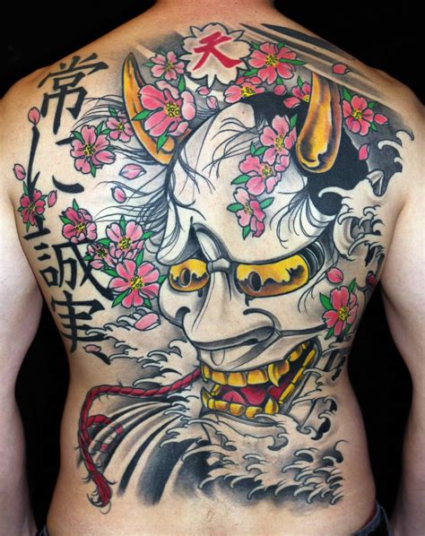 Japanese Hannya Mask Tattoo On Full Back