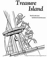 Coloring Treasure Island Pages Kids Story Adventure Stories Book Louis Robert Pirate Xxx Stevenson Printable Sheets Children Silver Buried Honkingdonkey sketch template