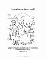 Coloring Jesus Children Father Heavenly Pages Lds Christ Lesson Color Loves Heaven Friend Kids Bible Nursery Sunbeam Primary Activities Little sketch template