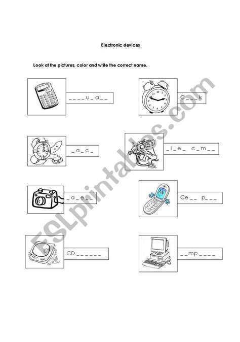 english worksheets electronic devices