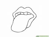 Hidung Mulut Lidah Tongue Bocca Sketsa Mewarnai Putih Lingua Disegnare Mouths Menggambar Template Tong Labbra sketch template