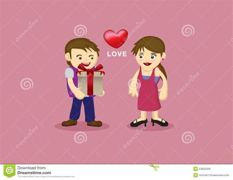 Cute Couple In Romantic Love Relationship Vector Cartoon