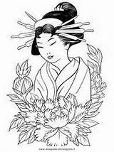 Giappone Geisha Colorare Nazioni sketch template