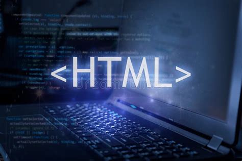 html inscription  laptop  code background learn html programming language computer